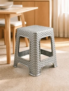 Plastic Square Stool, Reinforced Load‑Bearing Capacity, Rounded Corners, Multiple Color Options, Lightweight And Easy To Move, Suitable For Home Bathrooms And Living Rooms, Sturdy And Drop‑Resistant - Multicolor - View 3