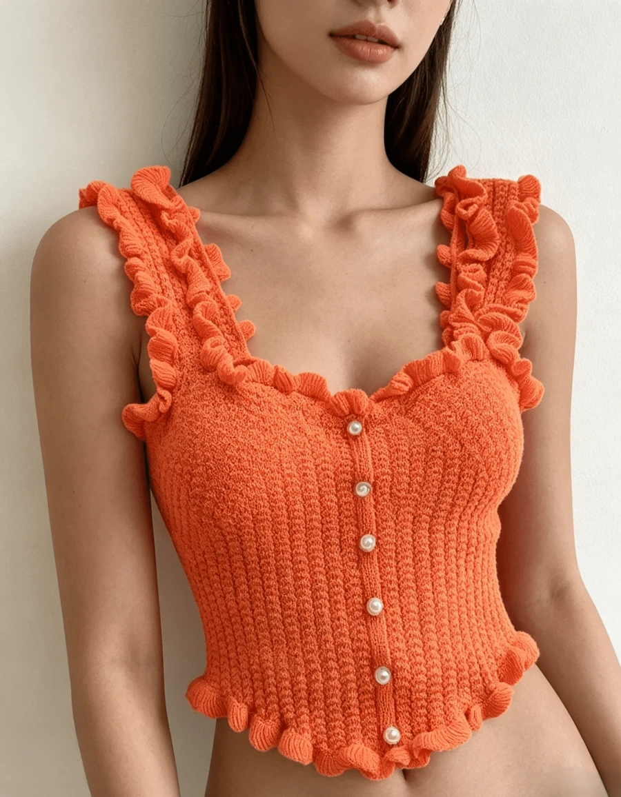 Vestidos midi para mujer - Naranja - Ver 1