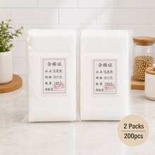 Kantong Teh Sekali Pakai dari Kain Non-Woven dengan Tali dan Bukaan yang Disegel Panas, Sempurna untuk Menyaring Rempah-rempah dan Teh - Putih - View 14