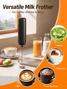 1 Peça Espumador de Leite Elétrico Recarregável USB Portátil, Espumador de Leite de Café Portátil com Estojo de Armazenamento Transparente e Cabeça de Mistura de Metal, Adequado para Café, Latte, Cappuccino, Chocolate Quente, Bebidas de Matcha, Uso Doméstico e de Escritório - Vários estilos e cores - Visão 3