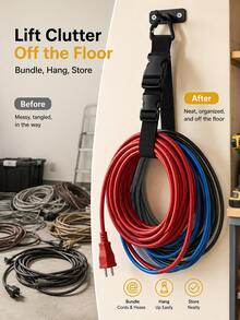 Practical Industrial Style Tie-Down Straps With Quick-Release Buckle And Adjustable Slider With Carabiner Clip, Bundling, Hanging, Storage And Organization Function, Suitable For Garage, Workshop, Garden, Camping, Outdoor, Indoor Organization, All-Season Universal Hardware Accessories - Multiple Styles - View 3