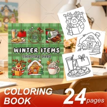 1pc Winter Festive Items Adult Coloring Book, Cozy Holiday Patterns With Reindeer, Gingerbread House, Hot Cocoa & Winter Treats, Stress Relief Relaxing Art Activity Book, 120g Thick Paper, Ideal Holiday & Christmas Gift For Relaxation & Mindfulness - Cozy Christmas - View 3