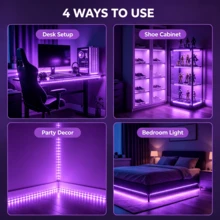 1pc Purple Flexible LED Light Strip, USB Interface, Cuttable DIY, USB Powered, Suitable For TV And Computer Decoration, Ideal For Glowing Parties, Indoor Birthday Parties, Bedroom And Bedside Decoration - Purple - View 8