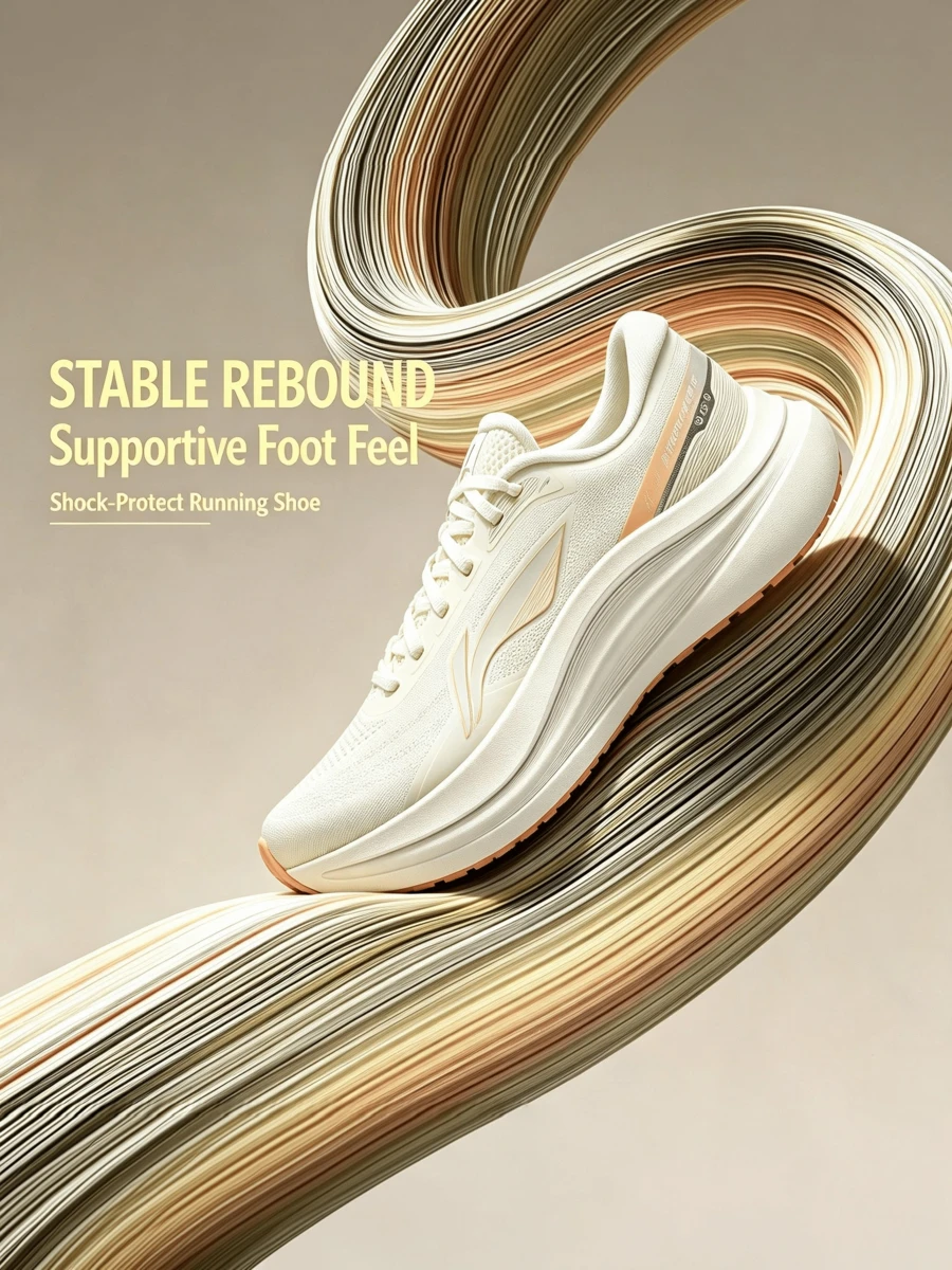 LI-NING YUEYING 6 Running Cushioning Protection Woman's Running Shoes Long Walks Low-intensity Training ARHV016 - 乳白色 - 查看 1