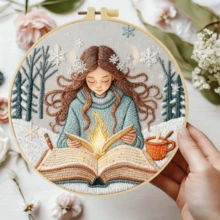 1PC 20*20cm/7.9*7.9in,Cute Princess Embroidery Kit, DIY Handmade Embroidery Set For Adult Beginners, Home Gift, Women's Sewing Gift, Including User Manual, Printed Pattern Fabric, Embroidery Frame, Needle And Thread. - Cute Princess - View 13