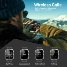Blackview 2026升級版男士智能手錶,具備睡眠分析監測、藍牙無線通話、訊息通知、電池續航、心率、睡眠、血壓與血氧監測功能,內建LED手電筒、指南針及1條可替換錶帶 - 查看 3