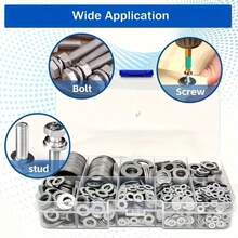 100/600pcs Metal Flat Washer Assortment Set With Storage Box, M2-M12 Multiple Sizes, For Bolt And Screw Fastening, Industrial Equipment Maintenance And Daily Home Maintenance - A - View 5