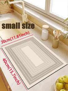 1pc Earth-Toned Geometric Pattern Kitchen Mat, 3.5 Mm Soft Rubber That Absorbs Water And Is Easy To Clean. Suitable For Corridors, Bathrooms, Living Rooms, Outdoor Door Mats, And Toilets. Useable Throughout The Year And For Various Holidays. - Multicolor - View 18