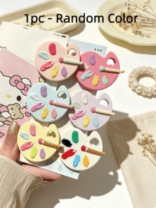 1pc Women Girls Cute Cartoon Funny Quirky Simulated Palette Hair Clip Alligator Hair Clip Hair Accessory, Suitable For Daily Wear Versatile Hair Accessory - Multicolor - View 11