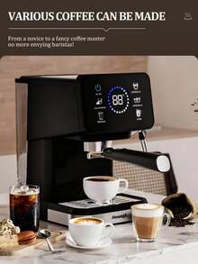 AEOMJK Semi-Automatic Espresso Machine | Touchscreen, Dual Cold & Hot Extraction, Steam Function, 20bar Pressure, Espresso Maker, Removable Water Tank, US Plug, Modern Style - Multicolor - View 5