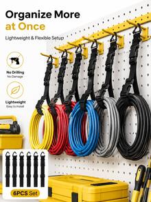 Practical Industrial Style Tie-Down Straps With Quick-Release Buckle And Adjustable Slider With Carabiner Clip, Bundling, Hanging, Storage And Organization Function, Suitable For Garage, Workshop, Garden, Camping, Outdoor, Indoor Organization, All-Season Universal Hardware Accessories - Multiple Styles - View 6
