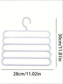 3pcs/Set Home 5-Tier Plastic Hanging Clothes Rack, Multi-Functional Scarf Rack Plastic 5-Tier Storage Clothes & Pants Rack, Suitable For Organizing Pants, Scarves, Ties And Other Long Items. - Multicolor - View 3