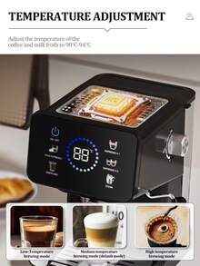 AEOMJK Semi-Automatic Espresso Machine | Touchscreen, Dual Cold & Hot Extraction, Steam Function, 20bar Pressure, Espresso Maker, Removable Water Tank, US Plug, Modern Style - Multicolor - View 10