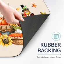 1pc Harvest Theme Printed Diatomaceous Earth Kitchen Mat, Absorbent Kitchen Floor Mat, Kitchen Rug, Long Runner Mat, Sink Front Mat, Thanksgiving, Suitable As Thanksgiving Gift, Thanksgiving Decoration, Applicable For Kitchen, Bathroom, Entryway, Hallway, Laundry Room And Home Decor - Multicolor - View 5