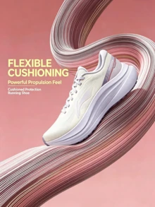 LI-NING YUEYING 6 Running Cushioning Protection Woman's Running Shoes Long Walks Low-intensity Training ARHV016 - 乳白色/淡暮藍 - 查看 1