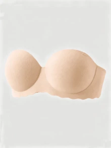 1pc Seamless Strapless Push-Up Bra For Teen Girls, Suitable For 12-15 Years Old - Apricot - View 1