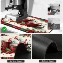 1pc Dish Drying Mat, Coffee Machine Mat, Christmas Red Plaid Coaster, High Absorbency Quick Dry Mat, Suitable For Kitchen Table, Bar Counter Decoration And Protection, Christmas Atmosphere Desktop Protector, Multi-Purpose Drying Mat, Home Gift, Desktop Decoration, Holiday Room Decor - XYLSD-976 - View 9