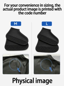 1/3 Pairs Thin Silicone Insoles, Suitable For Latex Shoe Covers, Waterproof, Neutral Design, Convenient For Outdoor Use, Ideal Shoe Covers For Rainy Days - Multicolor - View 11