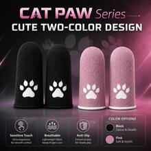 Cat Paw Gaming Finger Sleeves With Storage Case, Cute Paw Pattern Thumb Sleeves, High Sensitivity Breathable Anti-Slip Finger Covers For Mobile Gaming - Pink - View 2