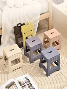 1pc Ultra-Lightweight Foldable Mini Footstool, Adjustable Height, Perfect For Home, Kitchen, Bathroom, Fishing And Outdoor Activities, Anti-Slip Design, Easy To Store, Space-Saving - Multicolor - View 3