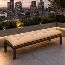 "Modern Bench Cushion – Sleek, Comfortable & Durable Cushion For Entryway Benches And Living Room Floors & Seats - Apricot - View 7