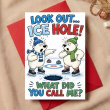 1Pc Fun Pun Ice Cave Polar Bear Greeting Card, Hilarious Winter Themed Holiday Greeting Card, Suitable For Friends, Family, Colleagues, Ideal Choice For Christmas, Winter Parties And Holiday Celebrations - View 5