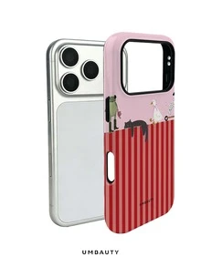 UMBAUTY 1pc Fashionable Phone Case, Red Striped Cat & Bowtie White Goose Pattern Design, Compatible With Phone 17 Pro Max, 16 Pro Max, 15 Pro Max, 14 Pro Max, 11/12/13/14/15/16/18 Pro/Pro Max/Plus. This High-End, Stylish And Fun Phone Case Is Suitable For Men And Women, Making It An Ideal Gift For Girlfriend On Easter, Spring, Wedding Season And Birthday - Multicolor - View 3