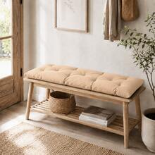 "Modern Bench Cushion – Sleek, Comfortable & Durable Cushion For Entryway Benches And Living Room Floors & Seats - Apricot - View 3