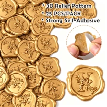 25入 3D 壓紋鳶尾花與字母 K 圖案蠟封貼紙，自黏式蠟封貼，適用於婚禮邀請函、信封、禮品包裝、聖誕卡與剪貼簿 - 字母 K - 查看 3