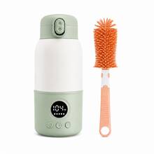 Portable Baby Bottle Warmer, Rechargeable Travel Bottle Warmer With Digital Temperature Display, 100W Fast Heating Formula Warmer, 316 Stainless Steel Inner Liner, Includes Silicone Bottle Brush Set - H102-b-h - View 10