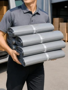 Packaging Bags, Self-Sealing Courier Bags, Shipping Envelopes, Multi-Size Waterproof Mailing Envelopes - Thickened Plastic Packaging Bags, Leak-Proof And Tear-Resistant, Multi-Purpose Simple Packaging Bags, Suitable For Office, Clothing Packaging Backside - Silver Gray - View 10