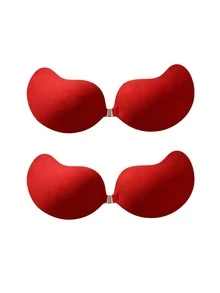 Bra Perekat Mangga dengan Penutup Depan, Bra Push-Up Tanpa Jahitan dan Tak Terlihat dengan Perekat untuk Pakaian Malam Tanpa Punggung - Merah - View 7