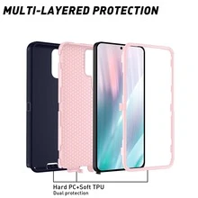 Untuk Casing Galaxy Rugged Series - Hitam, Pelindung Bumper Tahan Guncangan Tugas Berat Dua Lapisan dengan Port, Perlindungan Anti Debu/Gores untuk Ponsel Seri , Pria dan Wanita - Biru tua + merah muda terang - View 6