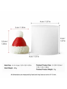 1pc Cute Christmas Parent-Child Bear Silicone Mold, Bear Shape Mold With Hat And Scarf, Suitable For Aromatherapy Candles, Handmade Soap, Plaster And Epoxy Resin Crafts - Silicone Candle Mold - View 10
