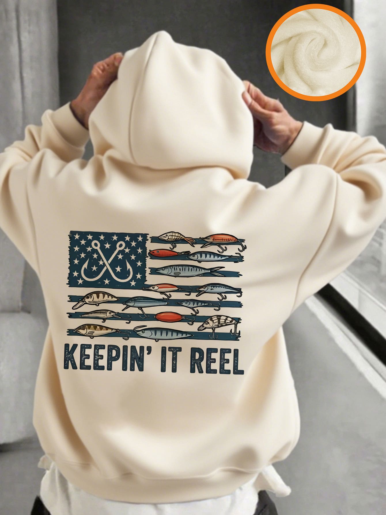 Tween Boy Fun Print Pullover Sweatshirt, Warm & Comfortable Thermal Lined Pullover Sweatshirt For Autumn/Winter - Apricot - View 1