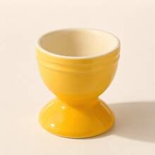 1pc Ribbed Pedestal Ceramic Egg Cup,Glossy Colorful Boiled Egg Holder For Breakfast Table Setting,Kitchen Countertop And Dining Table,Small Egg Stand For Soft Boiled Eggs,Brunch Serveware,Cafe Tableware, Everyday Home Use And Housewarming Gift - Multicolor - View 10