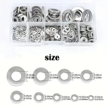 100/600pcs Metal Flat Washer Assortment Set With Storage Box, M2-M12 Multiple Sizes, For Bolt And Screw Fastening, Industrial Equipment Maintenance And Daily Home Maintenance - A - View 3