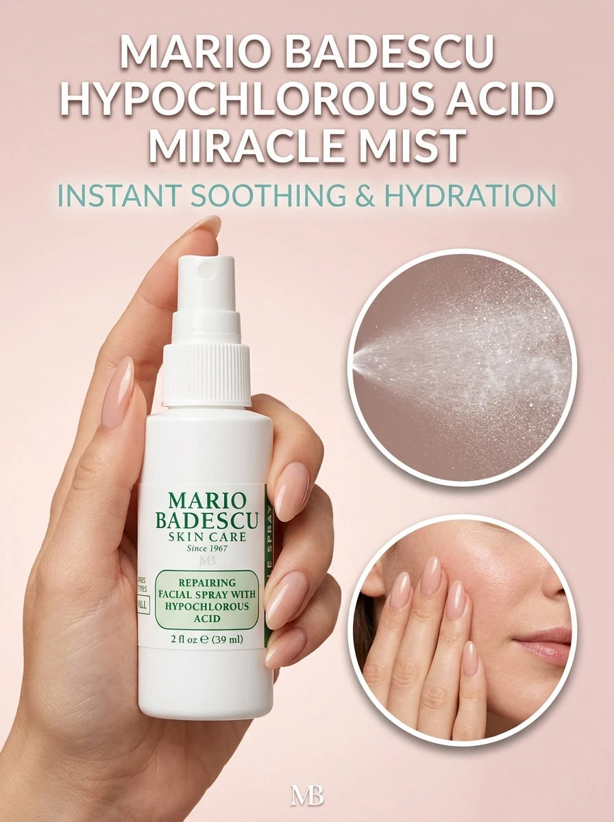Mario Badescu رذاذ وجه إصلاحي بحمض الهيبوكلوريت 59 مل - شفاف - مشاهدة 1