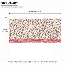 1pc Floral Bow Window Valance, Red Plaid Ruffle Edge Coffee Short Curtain, American Country Kitchen Window Curtain (150*60cm) - Multicolor - View 3