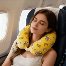 MINISO New Minions Daisy Cartoon Memory Foam U-Shaped Pillow Head Support Cute Cartoon Car Airplane Office Travel Nap Pillow - Yellow - View 1
