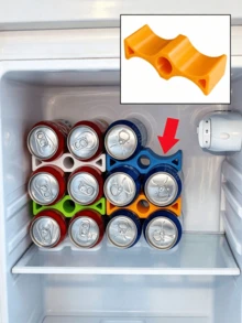 Stackable Soda Can Organizer Rack, Non-Slip Beverage Can Storage Rack, Space-Saving Beverage Can Dispenser, Suitable For Refrigerator, Kitchen Cabinet And Pantry - Multicolor - View 4