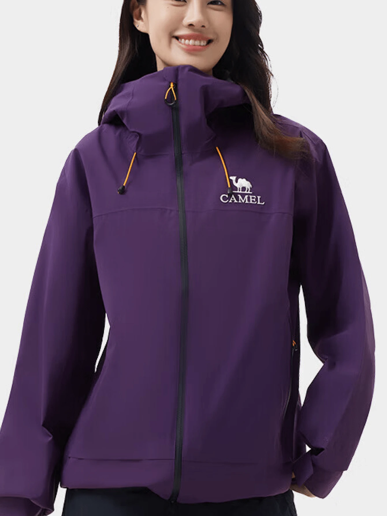 CAMEL CROWN Women's Lightweight Waterproof Rain Jacket Windproof Hooded Hiking Shell Jacket Breathable Raincoat With Zip Pockets For Hiking Camping Travel - Raspberry Purple - View 1