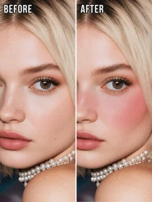 MISSLYN 2pcs Kiss My Face Blush & Sun-Kissed Glow Contour Powder Set, Silky Blendable, Natural Luminous Finish, Face Palette Blush/Contour, Daily/Party/Summer, Pure Girl/Soft Makeup/Sun-Kissed, Blush & Contour Powder Set - #06+#01 - View 4