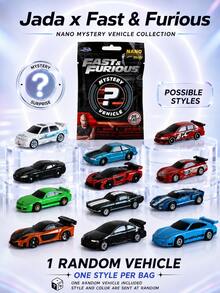 Jada Fast & Furious Nano Mini Car 隨機款式 彩色口袋尺寸電影車收藏品 迷你桌面展示模型 街頭風格收藏 - 彩色 - 查看 1