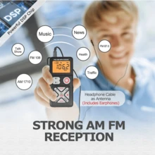 Mini Radio Portable Outdoor Sports FM AM MP3 Radio With USB C 600mAh Rechargeable Battery, Headphone Jack With LCD Display Screen TF Card, Switchable Between EU US Japan - View 3