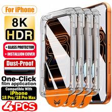 CASECOPS 4 Buah Pelindung Layar Kaca Tempered Transparan Definisi Tinggi, Dengan Alat Pemasangan Otomatis, Kompatibel Dengan iPhone 18 Pro Max/18 Pro/18 Ultra/18, Kaca Tempered 9H+, Cakupan Penuh, Anti Sidik Jari, Anti Gores, Tanpa Gelembung, Mudah Dipasang, Juga Untuk iPhone 17/16/15/14/13/12/11 Semua Seri - 4 buah - View 18