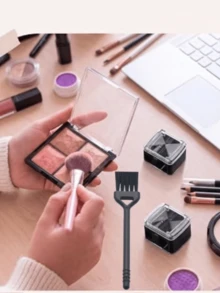 JINSHEE6/3/2pcs Pencil Sharpener Cleaning Brush Set, Two In One Manual Cleaning Brush With Cleaning Brush, Suitable For Eyebrow Pens, Eyeliner Pens, Lipliner, Various Cosmetic Pens, Convenient Travel Beauty Tools Cleaning Set - Black - View 5
