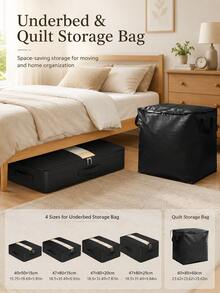 Large Capacity Space-Saving Underbed Storage Bag, Foldable Fabric Storage Box With Transparent Window, Reinforced Handles And Dual-Way Zipper, Suitable For Storing Bedding And Blankets, Ideal For Bedroom Closet And Home Organization - Multicolor - View 3