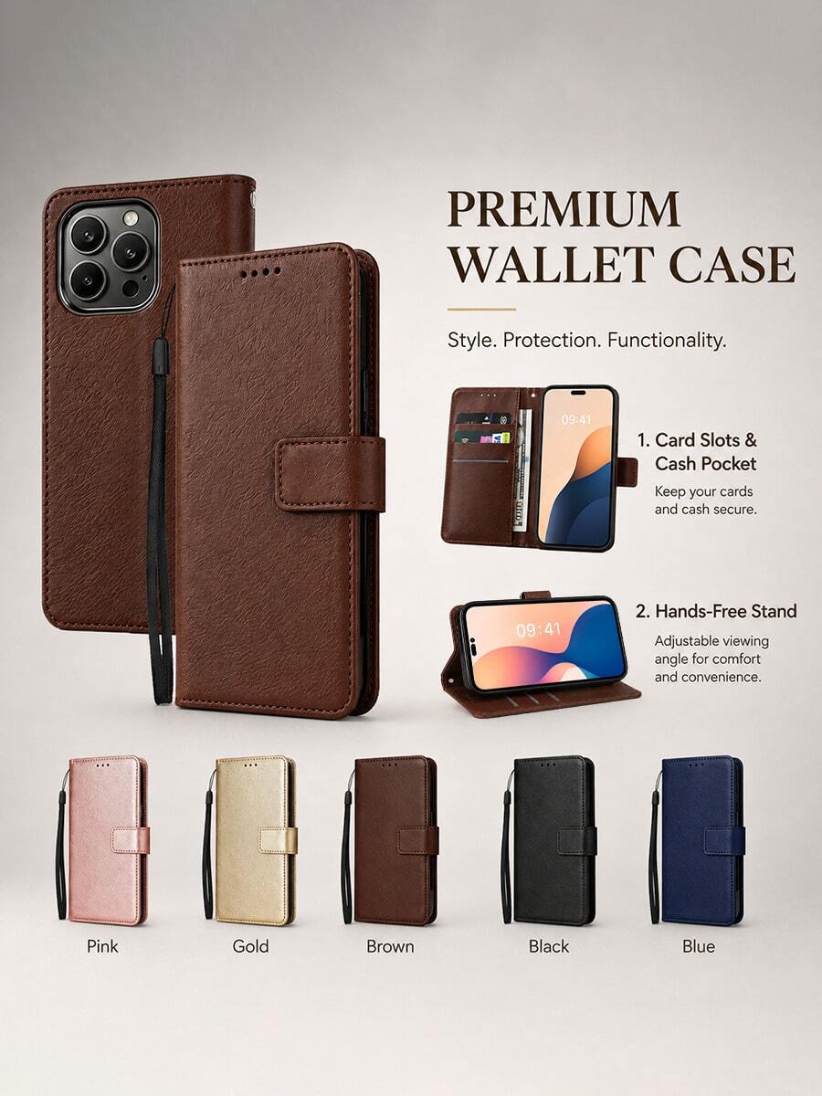 VOUVI 頂級復古卡槽手機殼，相容 iPhone 18 17 16 15 14 13 12 11 Pro Max，奢華 PU 皮革錢包手機殼，相容 16 15 14 Plus