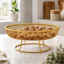 1pc Creative Metal Fruit Storage Basket - Durable And Lightweight, Suitable For Kitchen, Pantry Or Dining Table Organization, Perfect For Storing Fruits, Vegetables, Snacks And Home Decor - Multicolor - View 9